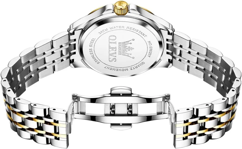 OLEVS Watch for Men Business Diamond Easy Read Men's Wrist Watches Analog Luxury Date Stainless Steel Waterproof Luminous Dress Mens Watches