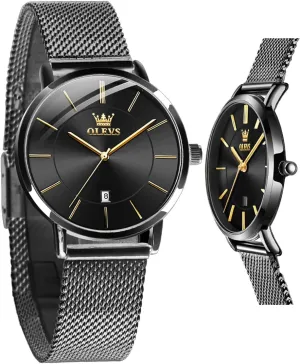 OLEVS Womens Watch Elegant Dress Diamond Female Watches for Ladies Analog Quartz Leather Waterproof Quicksand Large Face Wristwatch