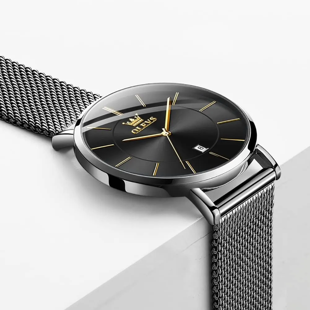 OLEVS Womens Watch Elegant Dress Diamond Female Watches for Ladies Analog Quartz Leather Waterproof Quicksand Large Face Wristwatch