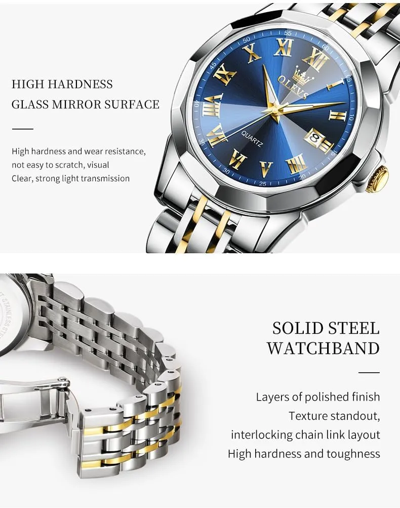 OLEVS Women's Wrist Watches, Small Wrist Stainless Steel Watch for Women, Fashion Dress Analog Quartz Ladies Watch
