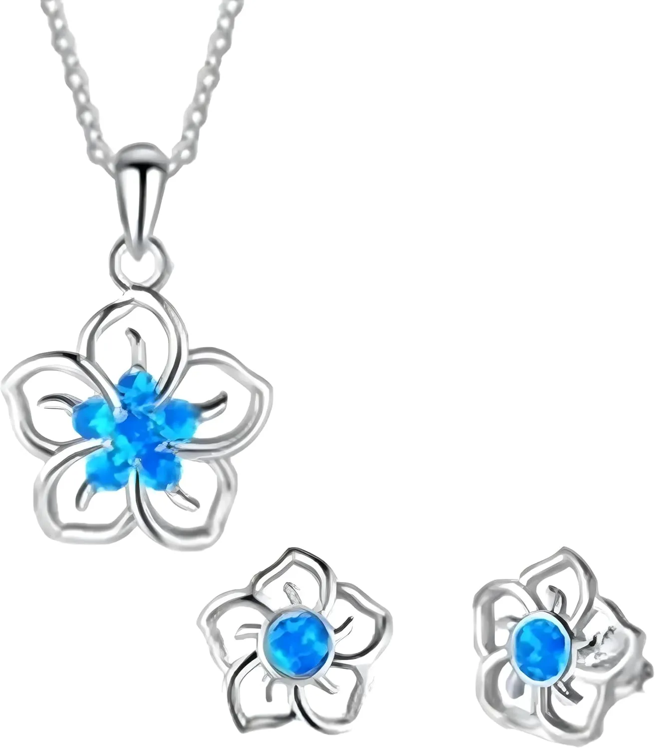 Opal set VanThai Le - Flower Jewelry For Women Wedding Accessories Imitation Earrings With Neckalce