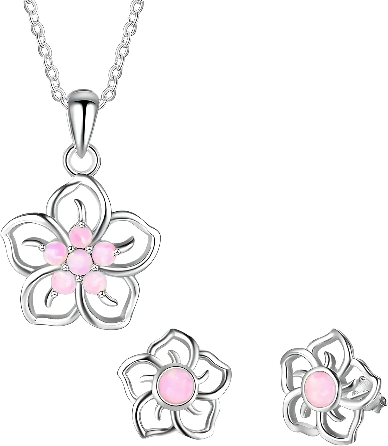 Opal set VanThai Le - Flower Jewelry For Women Wedding Accessories Imitation Earrings With Neckalce