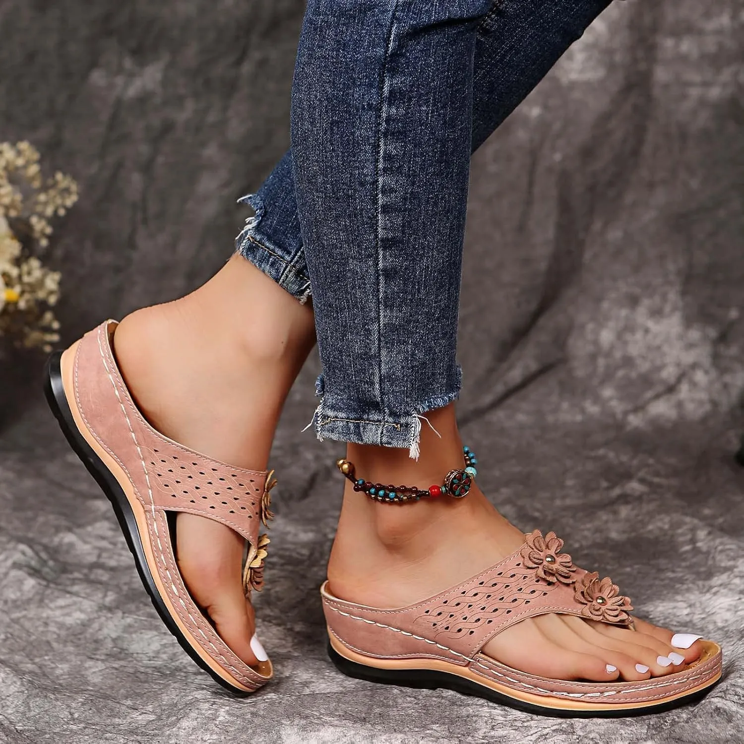 Orthopedic Sandals For Women Summer Sandals for Women 2025 Womens Walking Sandals With Arch Support Walking Wedge Sandals for Women Dressy Summer Shoes for Women
