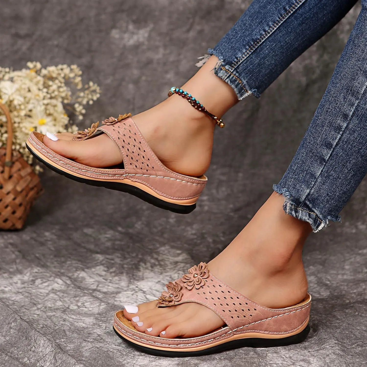 Orthopedic Sandals For Women Summer Sandals for Women 2025 Womens Walking Sandals With Arch Support Walking Wedge Sandals for Women Dressy Summer Shoes for Women