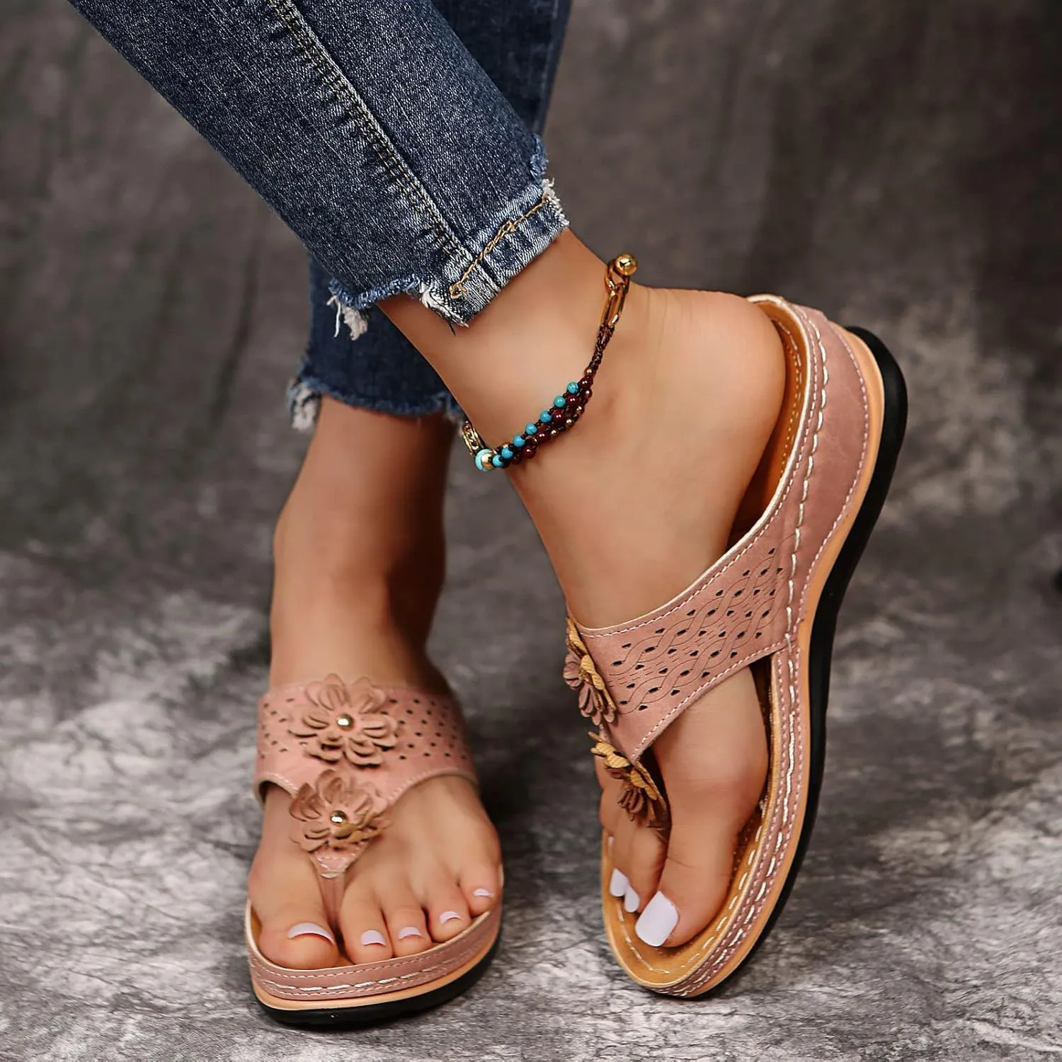 Orthopedic Sandals For Women Summer Sandals for Women 2025 Womens Walking Sandals With Arch Support Walking Wedge Sandals for Women Dressy Summer Shoes for Women