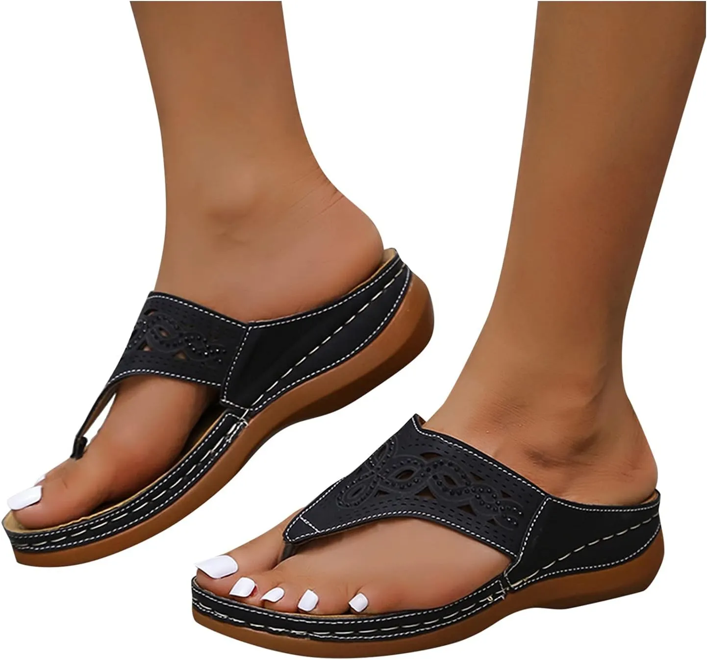 Orthopedic Wedge Sandals for Women 2025 Summer Dressy Flats Open Toe Platform Sandals Casual Slip on Dress Shoes