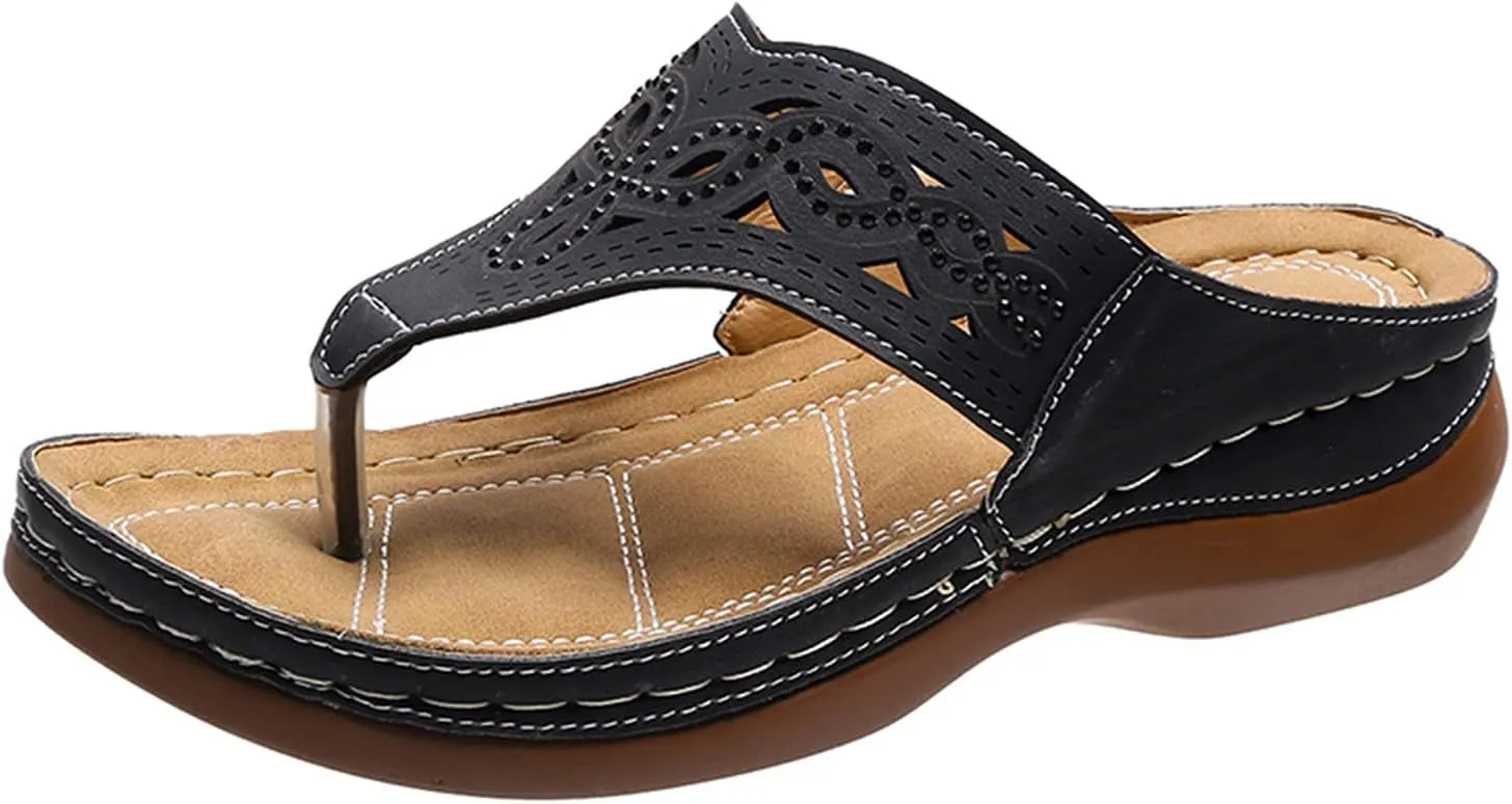 Orthopedic Wedge Sandals for Women 2025 Summer Dressy Flats Open Toe Platform Sandals Casual Slip on Dress Shoes