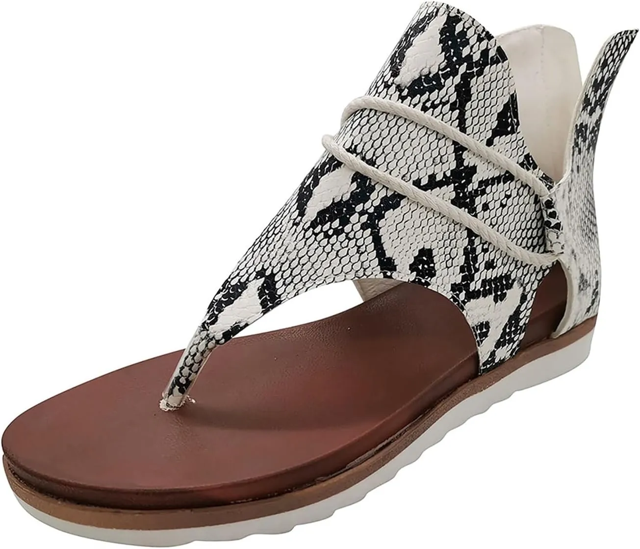Orthopedic Wedge Sandals For Women Sandals For Women Summer Fashion Print Flat Shoes Retro Flip Gold Sandals For Women