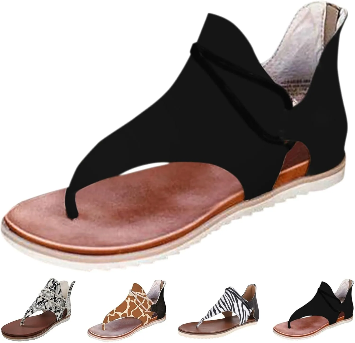 Orthopedic Wedge Sandals For Women Sandals For Women Summer Fashion Print Flat Shoes Retro Flip Gold Sandals For Women