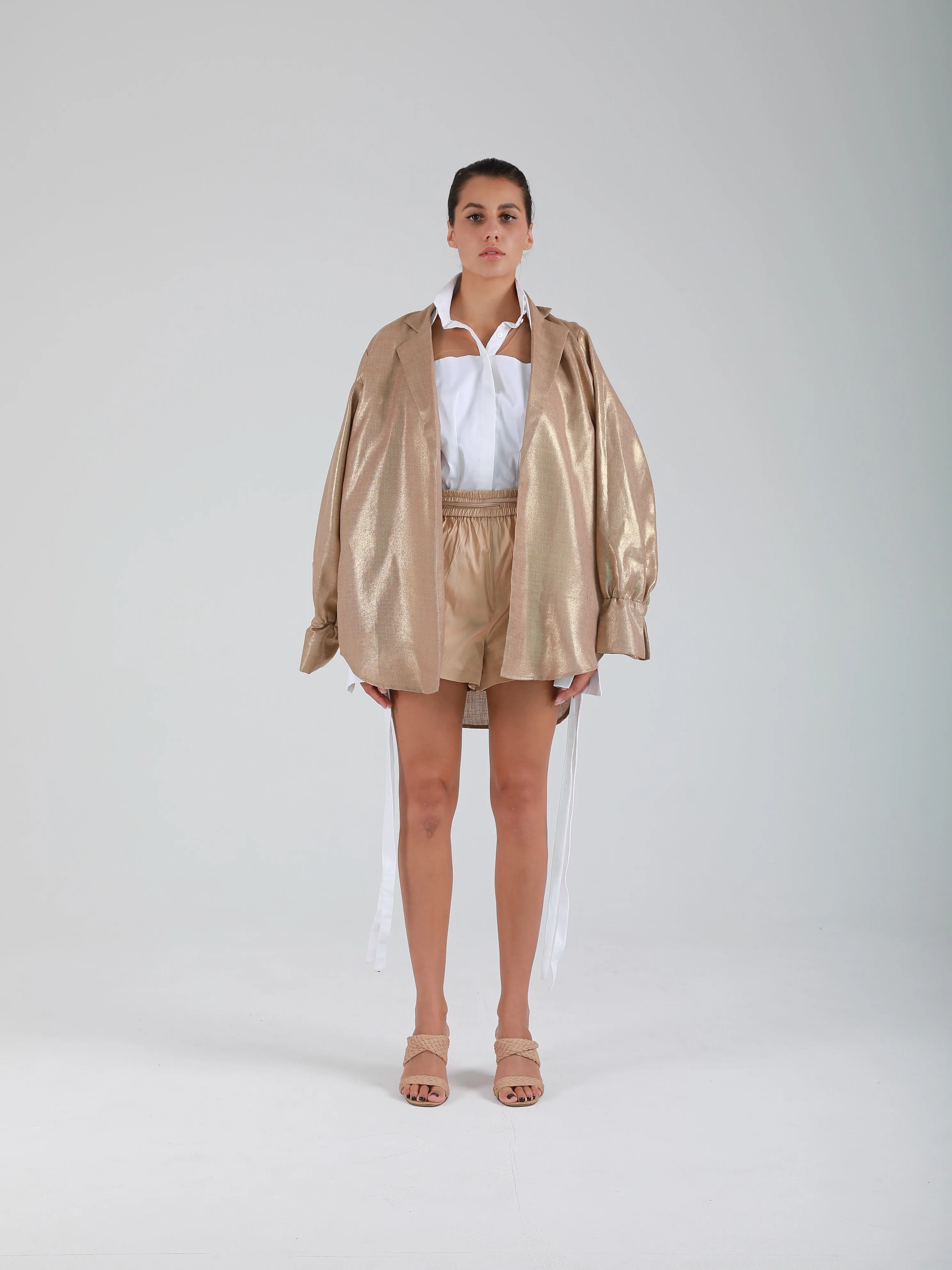 Oversized Linen-Blend Blazer