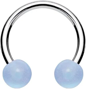 Pair Glow in the Dark Horseshoe Circular Barbell Ring Septum Tragus Lip Piercing 16g (1.2 mm) Blue Body Unique Jewelry Delicate Design Piercing Steel Surgical For Women