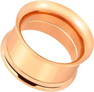 Pair Rose Gold IP Surgical Steel Double Flare Screw Fit Tunnel Ear Plugs Gauge 6g (4 mm) Body Unique Jewelry Delicate Design Piercing Steel Surgical For Women
