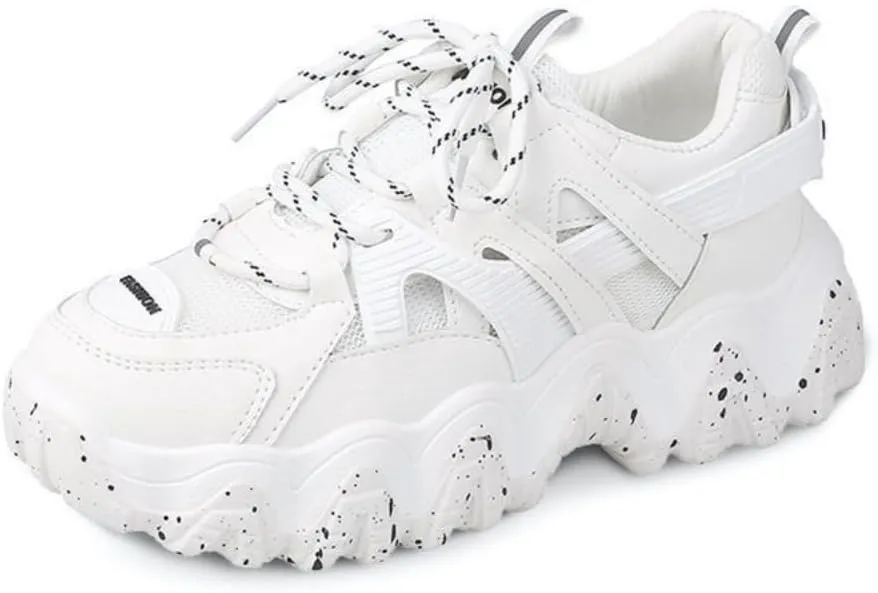 Pastel Macaron Chunky Sneakers for Women & Girls - Retro Y2K Platform Cute Shoes with Breathable Mesh, Perfect for Back-to-School, Beach Travel, Comfy Streetwear, Trendy Everyday Minimalist