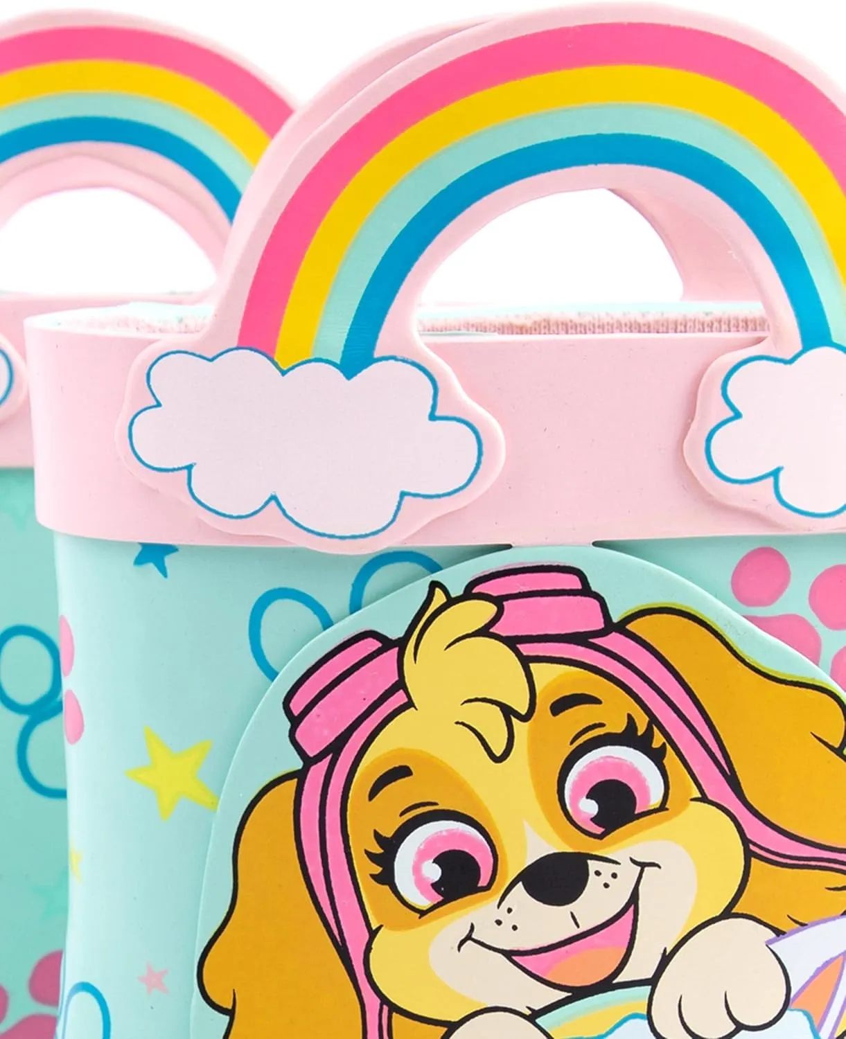 Paw Patrol Girls Wellys | Skye & Everest Follow Your Rainbow Multicoloured Rain Wellington Boots for Kids