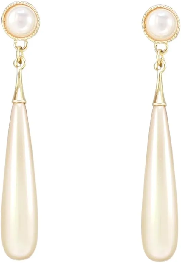 Pearl Dangle Earrings for Women White Champagne Imitation Dangling Earrings Simulated Pearl Drop Earring Nickel Free Fashion Gift Jewelry