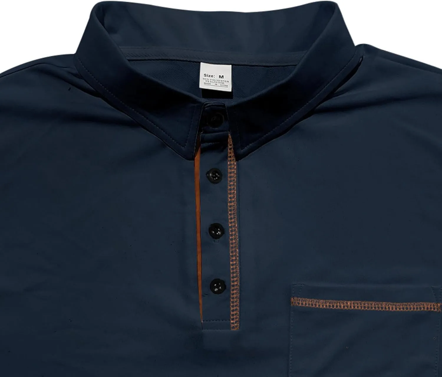 Polo Shirts Men Cotton Blend Short Sleeve Button Slim Fit Color Block Collared Patchwork Summer Tshirts with Pocket