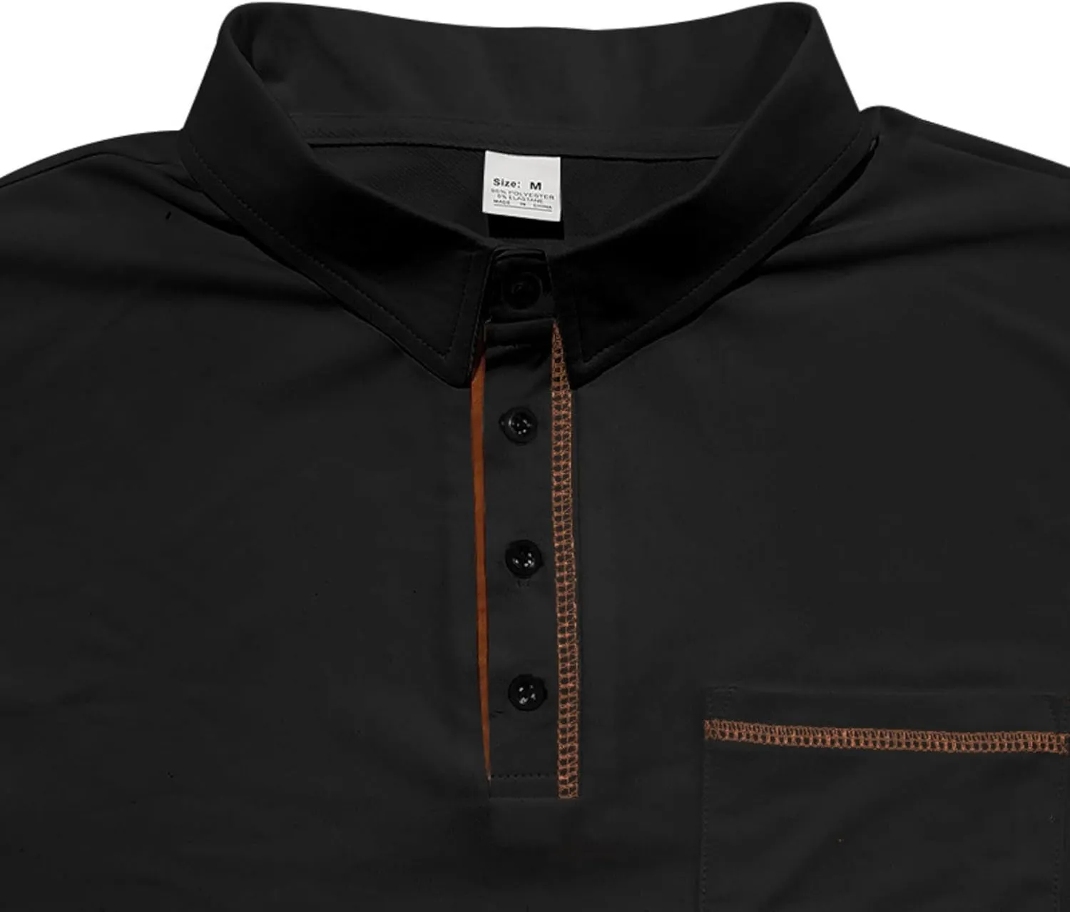 Polo Shirts Men Cotton Blend Short Sleeve Button Slim Fit Color Block Collared Patchwork Summer Tshirts with Pocket