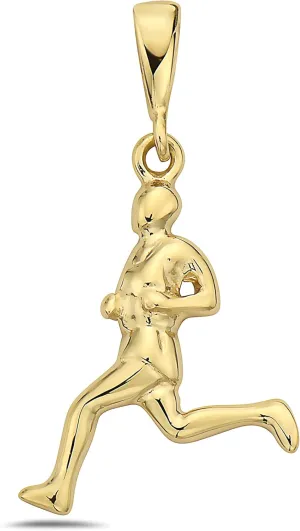 PORI JEWELERS 14K Yellow Gold Polished Shiny Runner Dainty Pendant Fine Jewelry Best Gift For Women Unisex Everyday