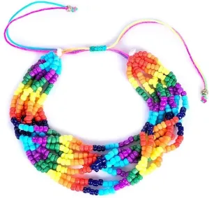 Pride Beaded Anklets for Women - Boho Handmade Multicolor Elastic Lgbt Beaded Ankle Bracelets Friendship String Bracelet Rainbow Beach Ankle Foot Jewelry