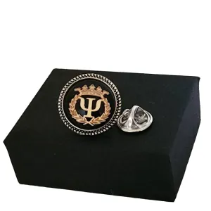 Psi Symbol lapel Pin Brooch and Cufflinks, Psychologist Psychiatrist Gift for Men