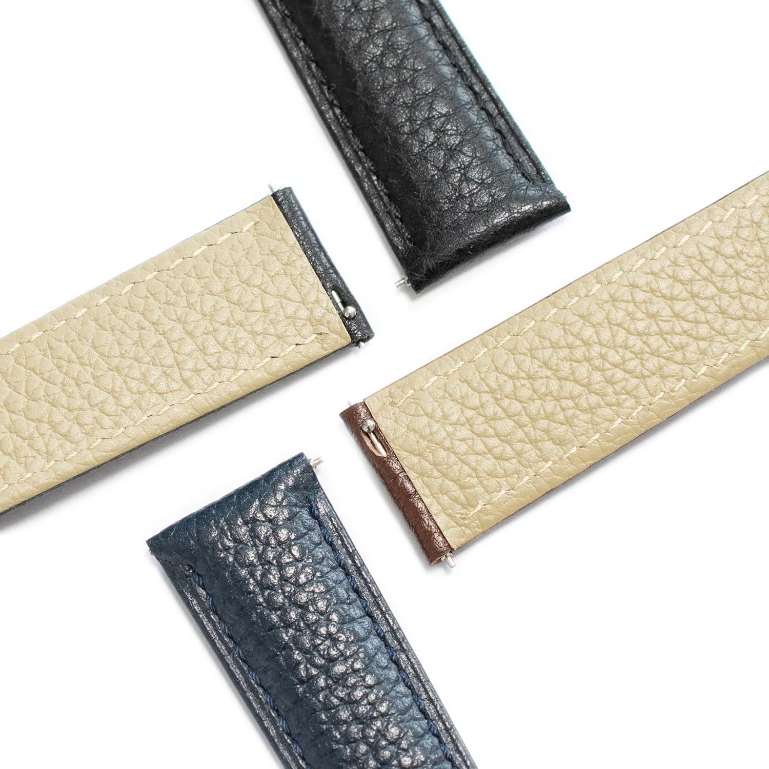 Quick Release Leather Straps For Cartier Watches With Buckle, Leather Watch Band Straps For Cartier Tank Watches - Multiple Colors