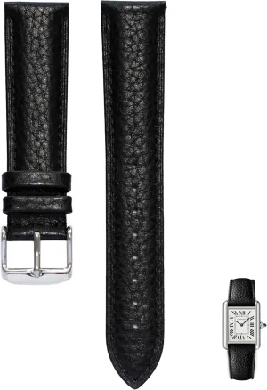 Quick Release Leather Straps For Cartier Watches With Buckle, Leather Watch Band Straps For Cartier Tank Watches - Multiple Colors