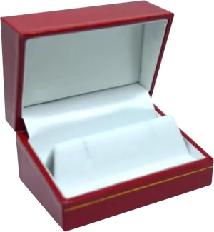 Red Jewelry Box for Cufflinks 2.87x2x1.5 Inches - Stylish Cufflink Gift Boxes with Gold Trim - Faux Leatherette Cufflinks Storage Case - Gift Presentation Cases for Cufflinks Only