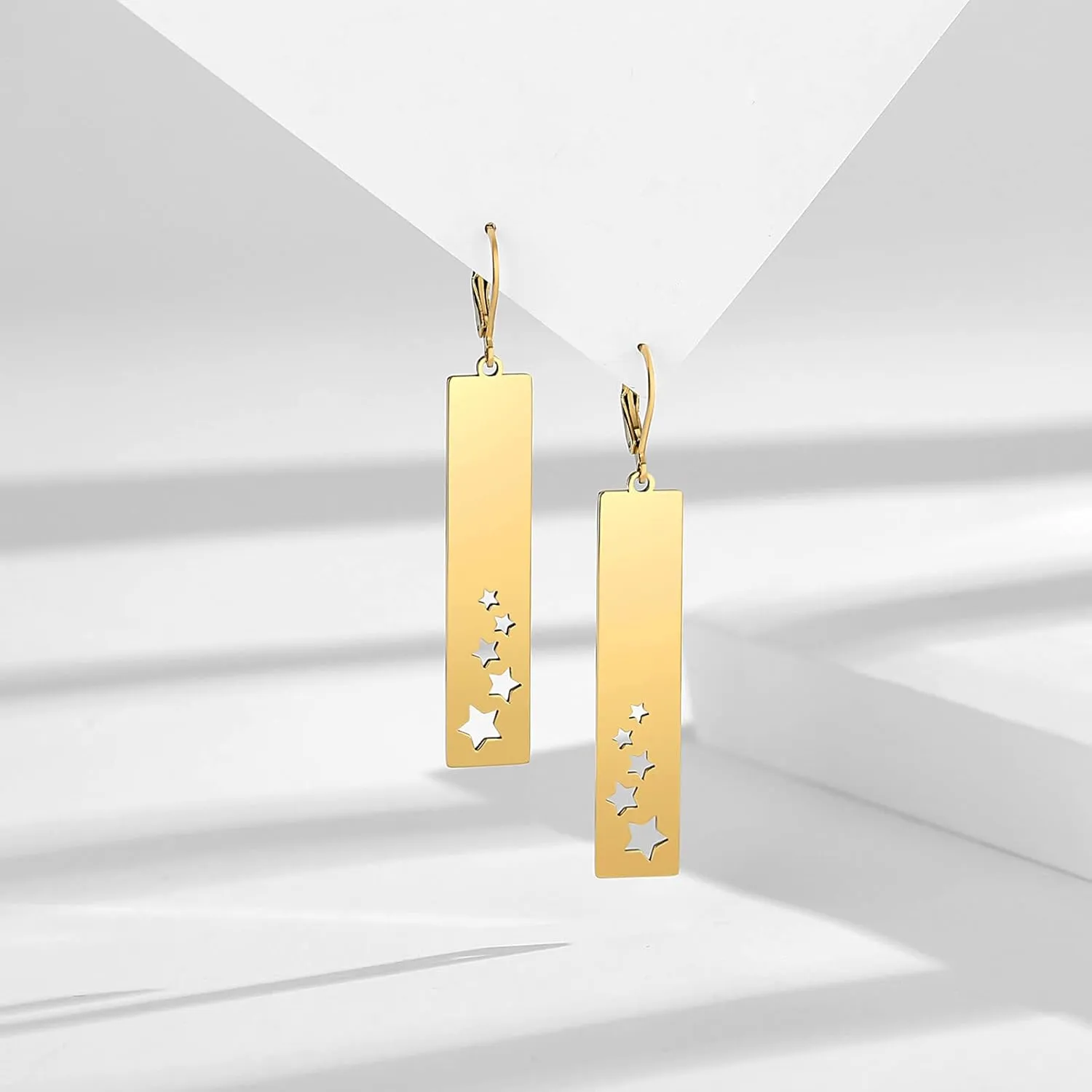 REELMAR Teardrop Earrings for Women Trendy Sun Mushroom Dangle Drop Earrings Iridescent Hollow Geometric Earings Dangling Stainless Steel Statement Jewelry