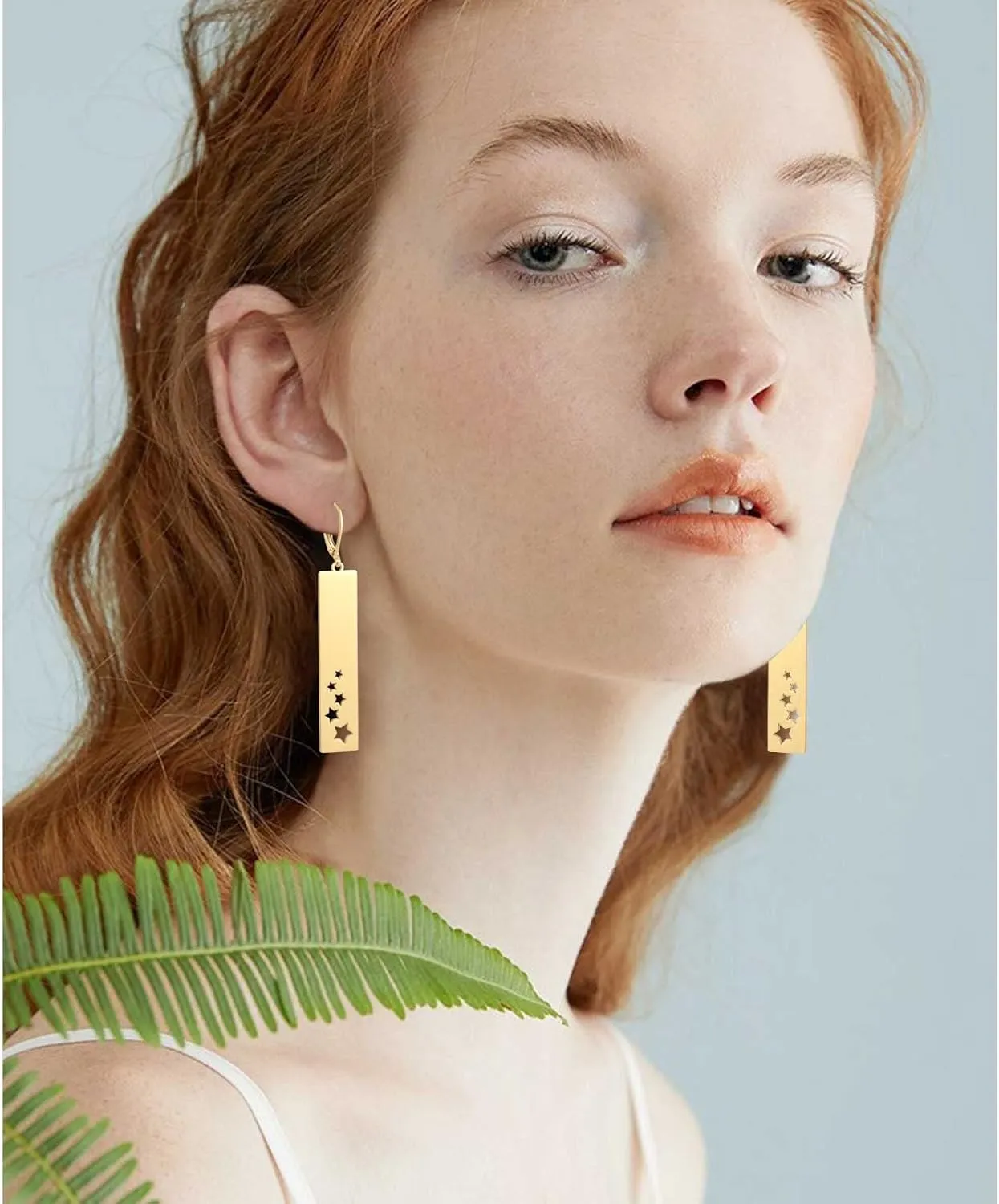 REELMAR Teardrop Earrings for Women Trendy Sun Mushroom Dangle Drop Earrings Iridescent Hollow Geometric Earings Dangling Stainless Steel Statement Jewelry