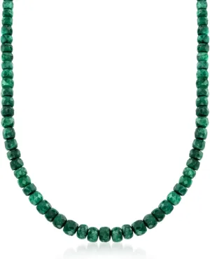 Ross-Simons Beaded Gemstone Necklace with Sterling Silver 80-90 ct. tw.