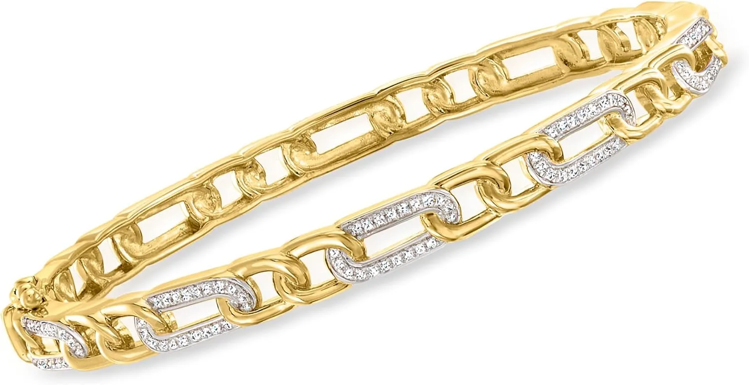 Ross-Simons "West End Stack Of 5 Bangle Bracelets in 2-Tone Sterling Silver