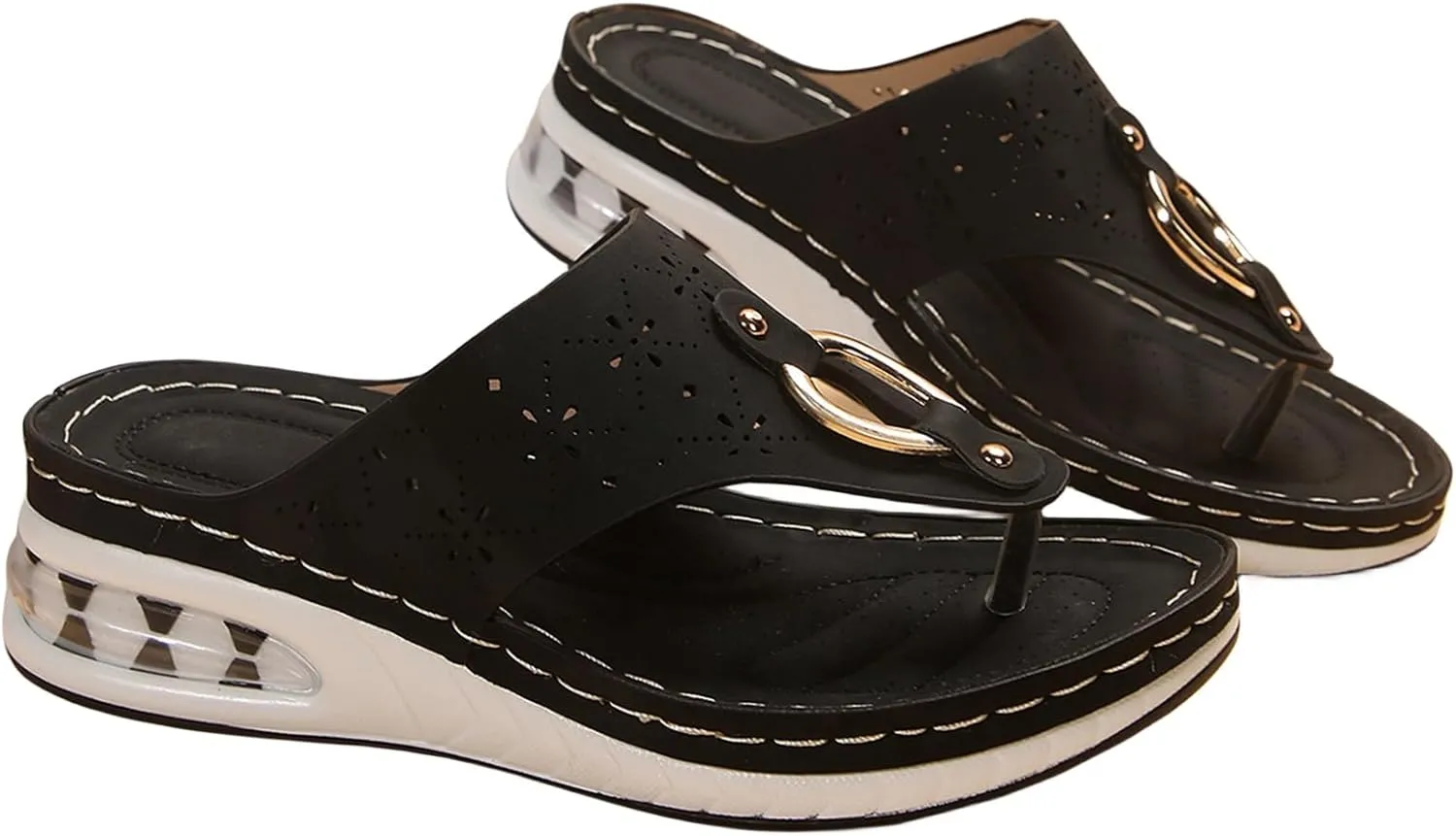 Sandals for Women Wedge Shoes Platform Orthopedic Arch Support Thong Sandals Comfortable Slip On Slippers