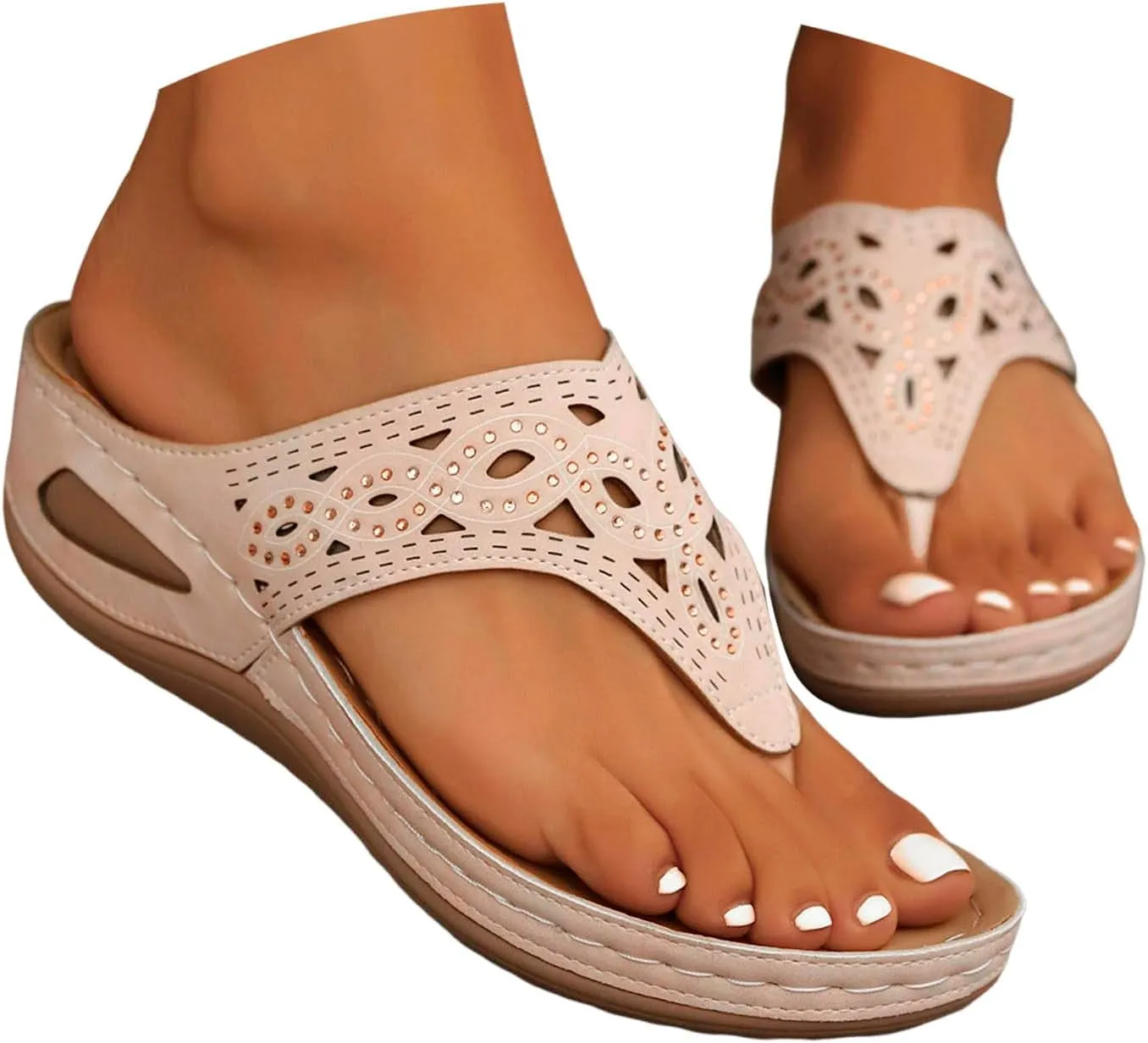 Sandals Womens Summer Orthopedic Sandals with Arch Support Platform Ladies Flat Sandals Beach Summer Shoes