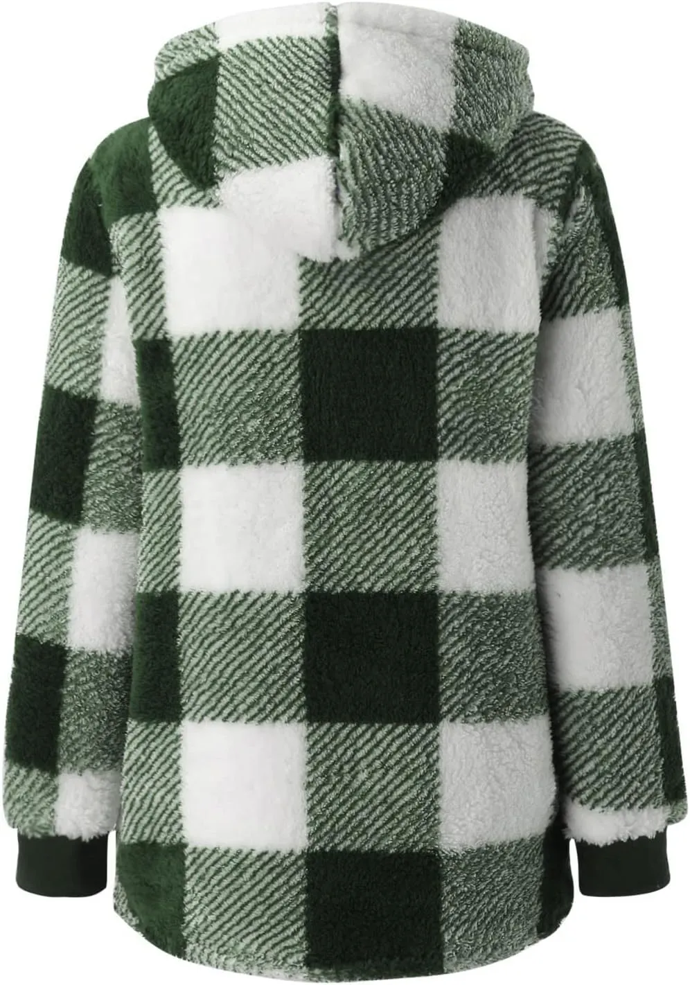 Shackets for Women 2024 Fall Zip Up Fuzzy Flannel Plaid Jacket Plus Size Casual Warm Winter Fleece Long Hoodie
