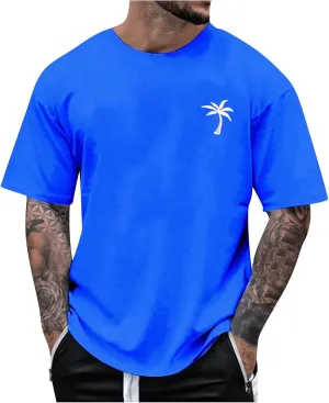Shirts for Men Crew Neck Casual Breathable Athletic Regular Fit Outdoor Tees True Comfort Trendy Tops