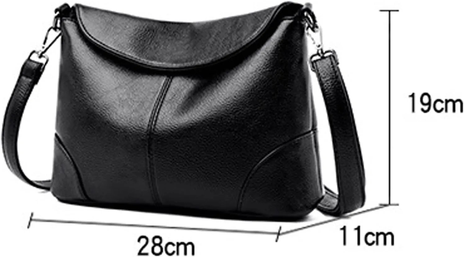 Shoulder Bags Ladies Shoulder Messenger Bag Soft PU Leather Crossbody Bags for WomenHandbag Tassel Bucket Bag(Black)