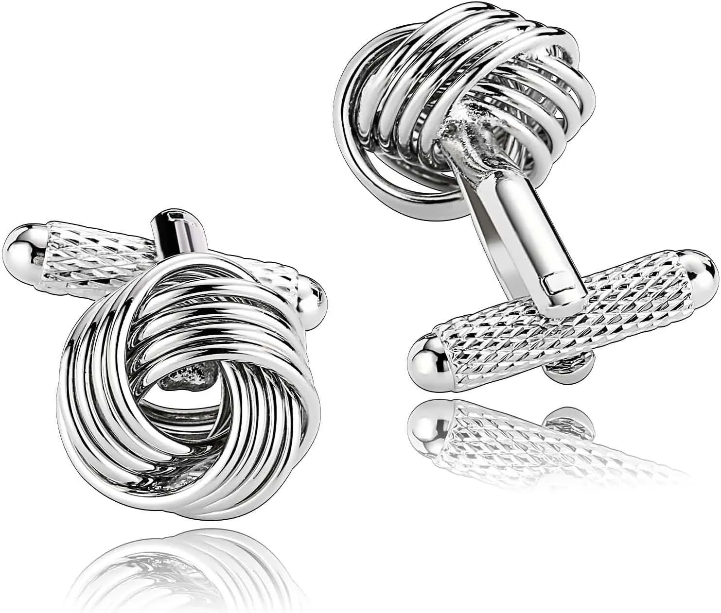 Silver Cufflinks for Men Stainless Steel Engraved Cufflinks, Flower Cufflinks Personalized Cufflinks for Men Cufflinks Set