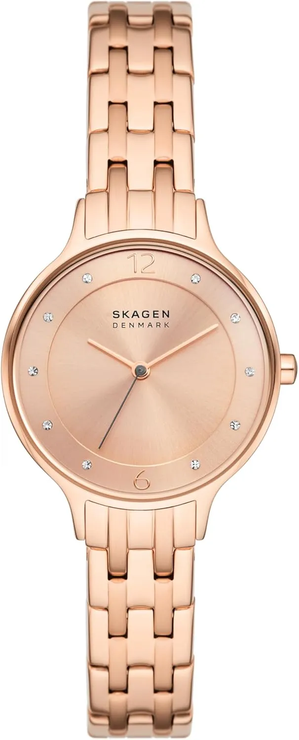 Skagen Women's Anita Lille Three-Hand Rose Gold Stainless Steel Bracelet Watch (Model: SKW3128)
