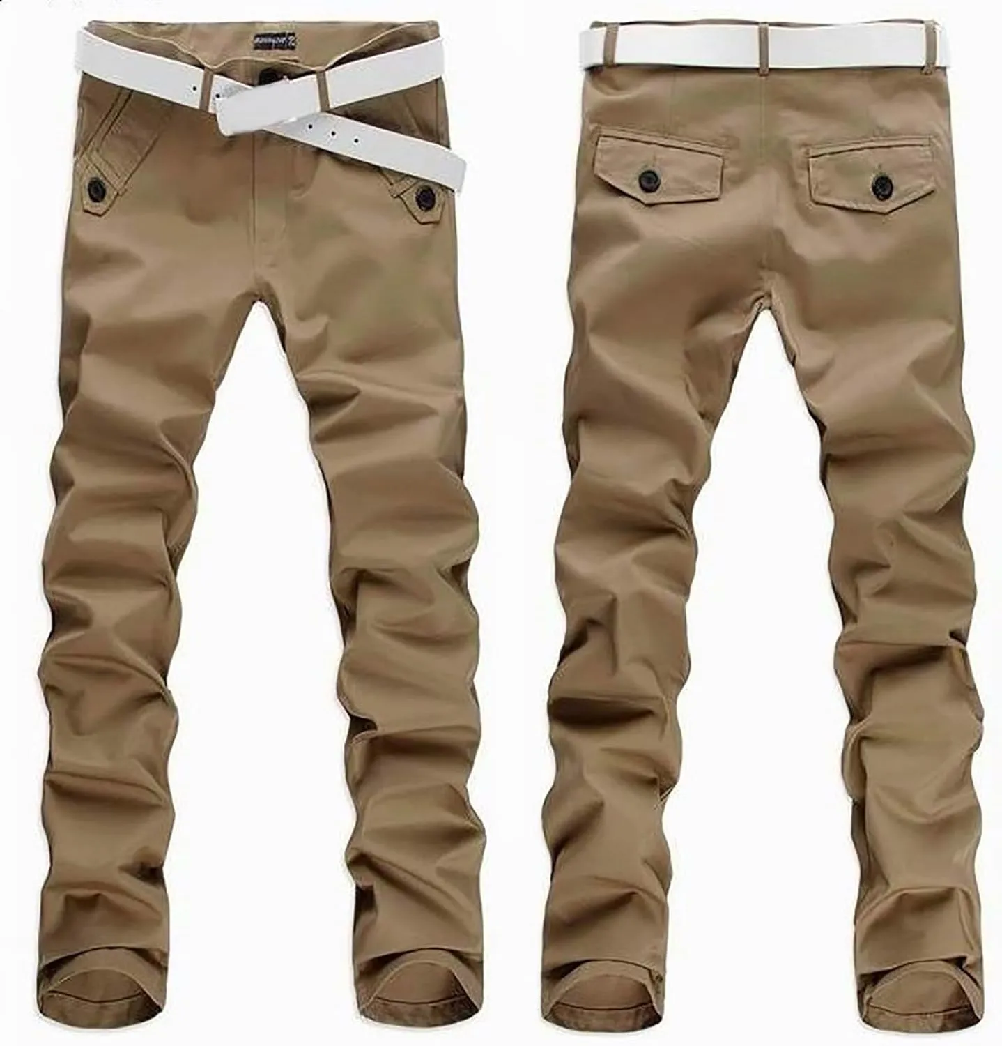 Slim Fit Pants for Men Straight Leg Business Work Bottoms Dressy Trousers Stretch Waist Comfortable Office Style