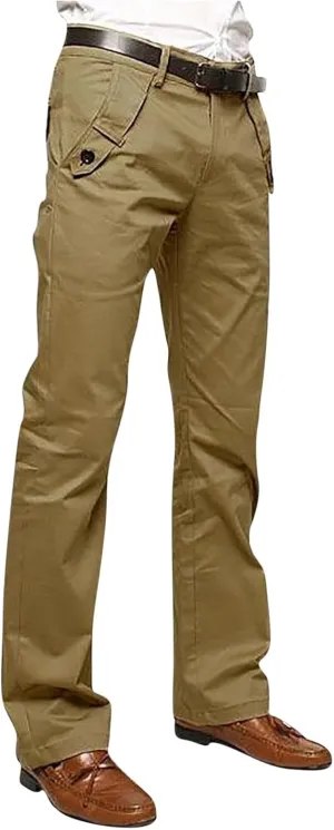 Slim Fit Pants for Men Straight Leg Business Work Bottoms Dressy Trousers Stretch Waist Comfortable Office Style