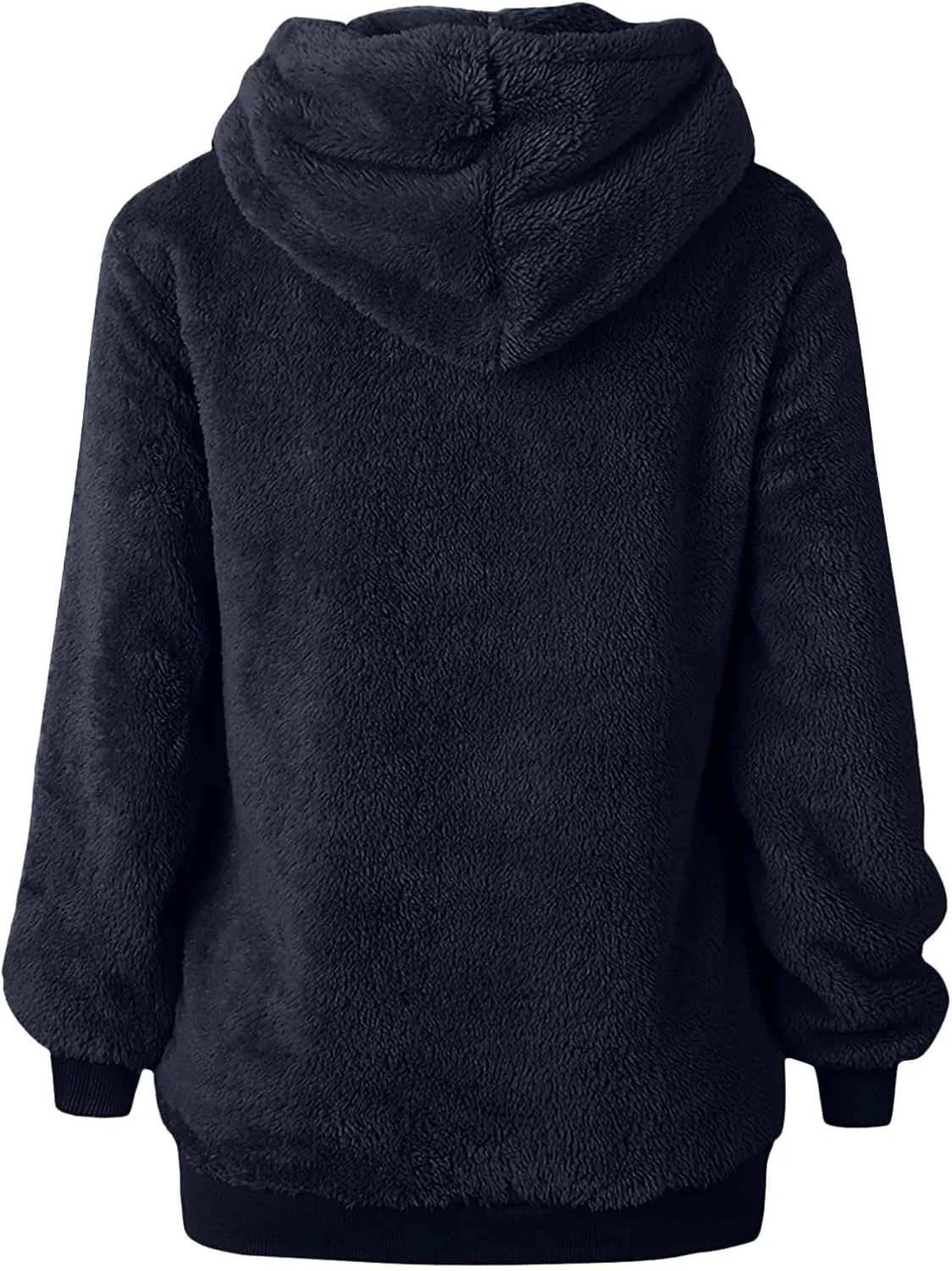 SMIDOW Womens Fuzzy Hoodies Cozy Oversized Hooded Sweatshirt Fleece Pullover Winter Warm Wool Zipper Pockets Coat Outwear