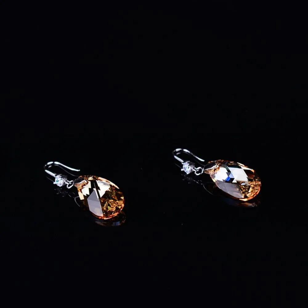 Sparkly Austrian Crystal Dangle Earrings Aurora Boreale Drop Glitter Faceted Ball Beads Earrings Threader Cube Bar Party Prom Disco Jewelry