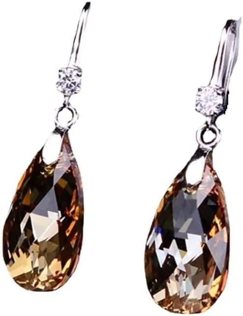 Sparkly Austrian Crystal Dangle Earrings Aurora Boreale Drop Glitter Faceted Ball Beads Earrings Threader Cube Bar Party Prom Disco Jewelry