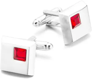 Square Simple Mini Crystal Cufflinks Crystal Gem stone Cuff links YW50 (Pale Pink)