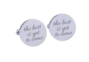 Stainless Steel Cufflinks for Men Groom The Best Is Yet To Come Wedding Gifts Cuff Links
