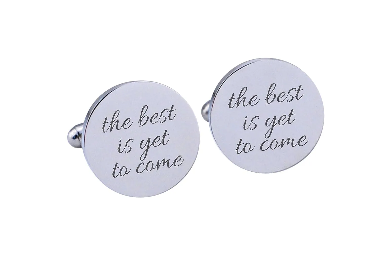 Stainless Steel Cufflinks for Men Groom The Best Is Yet To Come Wedding Gifts Cuff Links