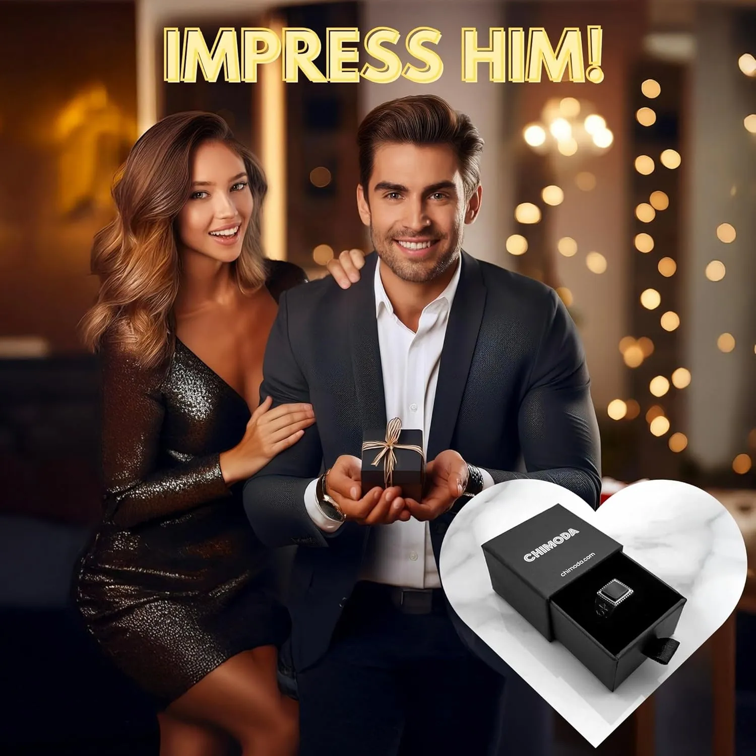 Stainless Steel Ring for Men with Black Agate Stone - Timeless Style in Design