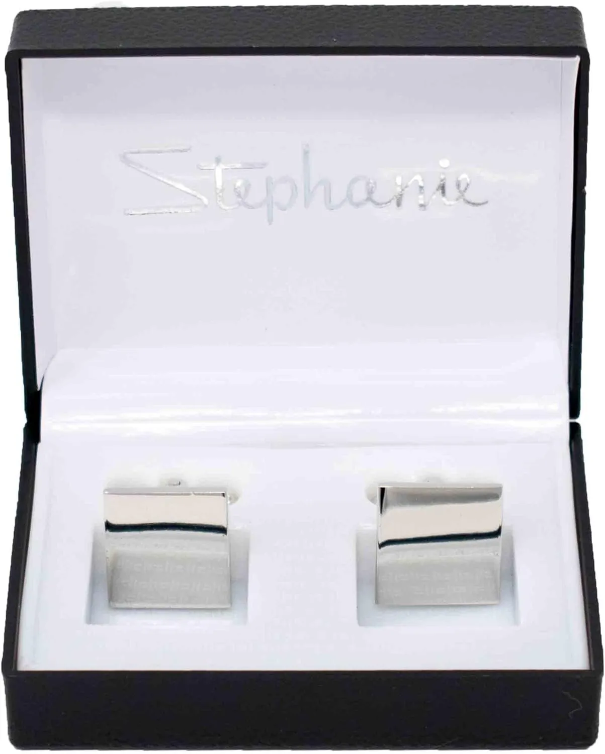 Stephanie Imports Men's Platinum-Plated Cufflinks in Gift Box