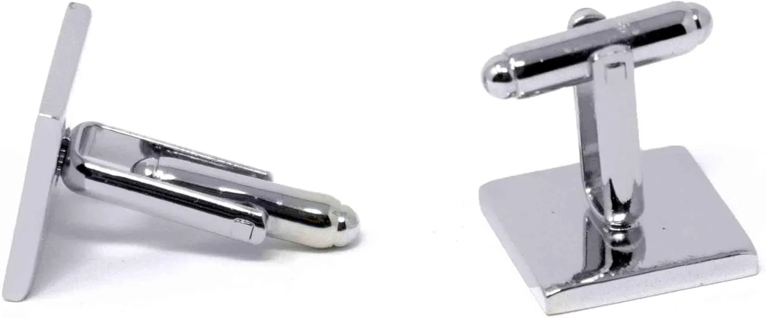 Stephanie Imports Men's Platinum-Plated Cufflinks in Gift Box