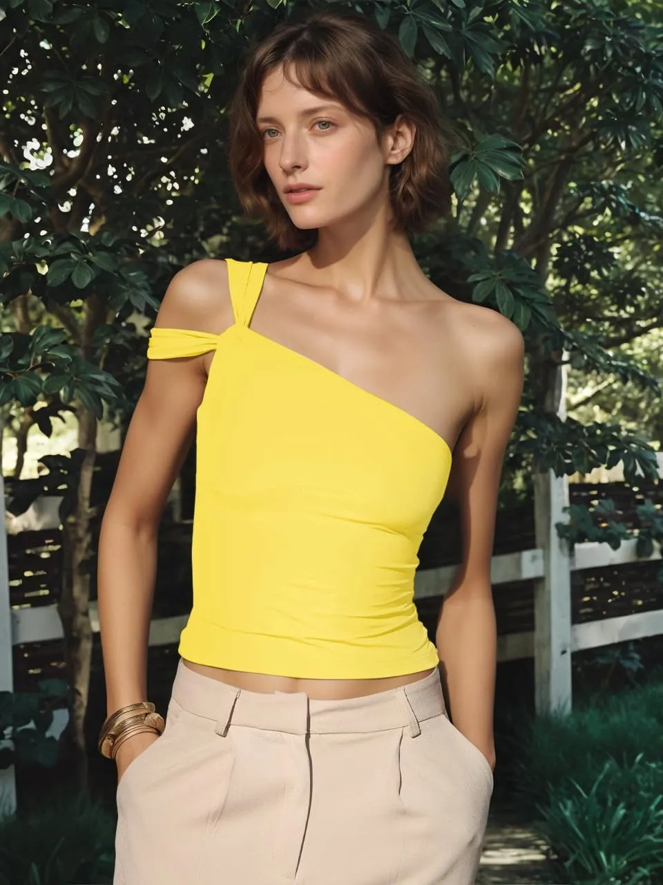 Summer One Shoulder Top for Women Going Out Asymmetric Y2k Strapless Tube Top Party Trendy Sleeveless Tops